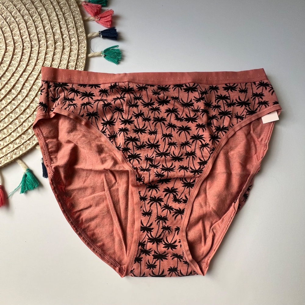 Victoria's Secret Stretch Cotton High-Leg Brief Panty Sunset Palms Small NEW